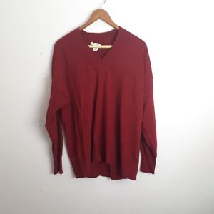 For The Republic V-Neck Sweater Long Sleeved Red